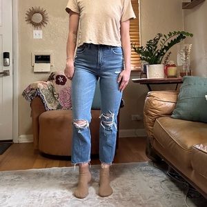 ABERCROMBIE - ultra high rise ankle straight jean (size 28)